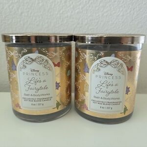 2pc SET Bath & Body Works DISNEY PRINCESS Life's A Fairytale Single Wick Candle